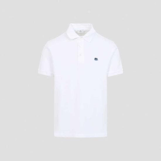  에트로 폴로 티셔츠 로마 플레인 폴로 셔츠 화이트 - ETRO