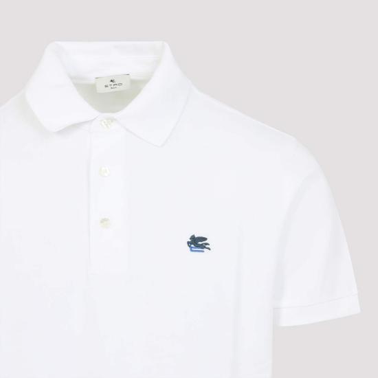  에트로 폴로 티셔츠 로마 플레인 폴로 셔츠 화이트 - ETRO