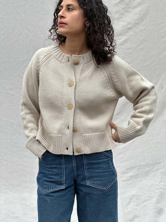  DAĒZA 가디건 다에자 코튼 알파카 래글런  샌드 - OTHER BRANDS