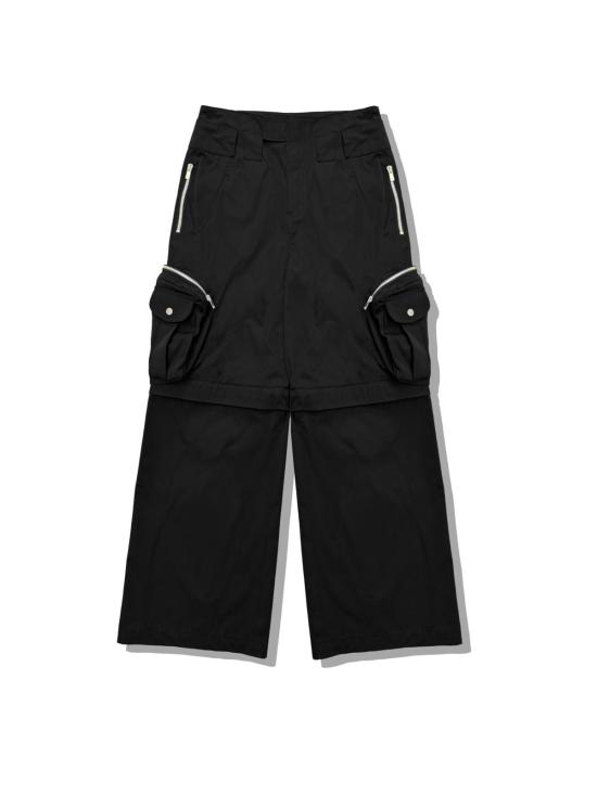  에프에프에프포스탈서비스 스트레이트 팬츠 Fffpostalservice Diffraction 컨버터블 카고 팬츠 블랙