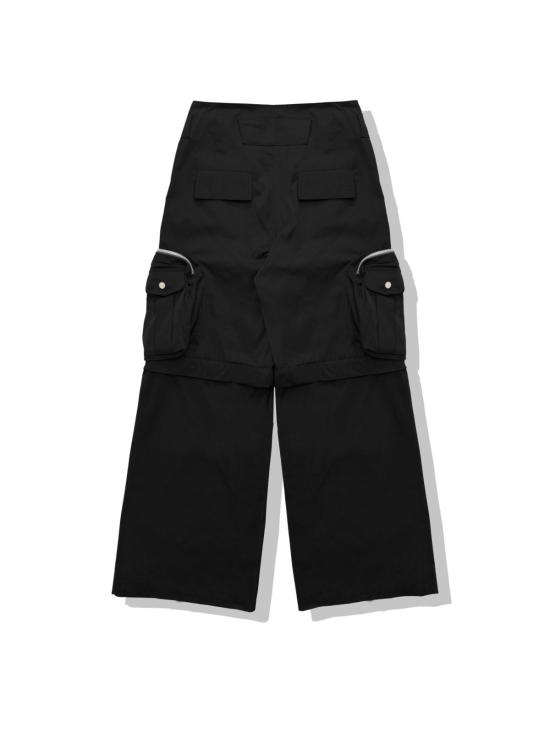 에프에프에프포스탈서비스 스트레이트 팬츠 Fffpostalservice Diffraction 컨버터블 카고 팬츠 블랙 - FFFPOSTALSERVICE