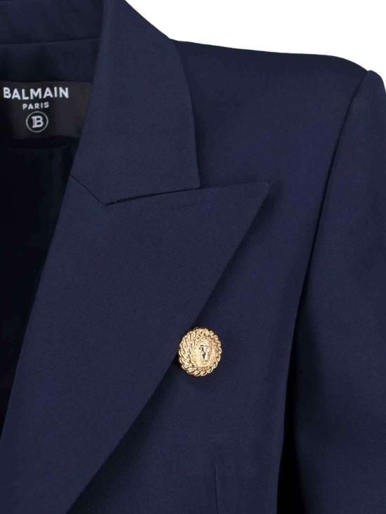  발망 수트 자켓 더블 브레스트 블레이저 네이비 블루 - BALMAIN