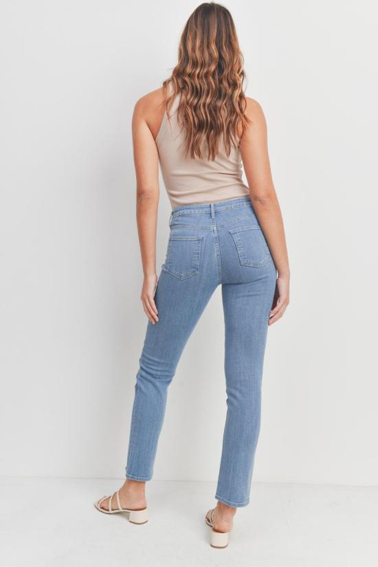  저스트 블랙 데님 데님 팬츠 앞트임 슬림 진 라이트 데님/블랙 - JUST BLACK DENIM