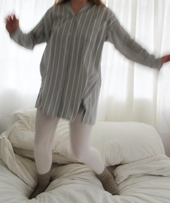  General Sleep 라운지 웨어 일반 수면 수면 셔츠 라운지 스카이 스트라이프 - OTHER BRANDS