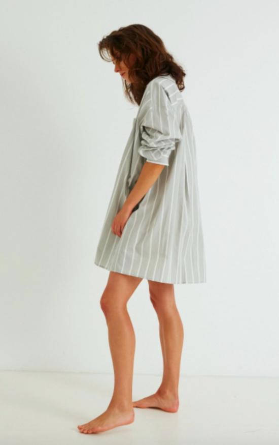  General Sleep 라운지 웨어 일반 수면 수면 셔츠 라운지 스카이 스트라이프 - OTHER BRANDS