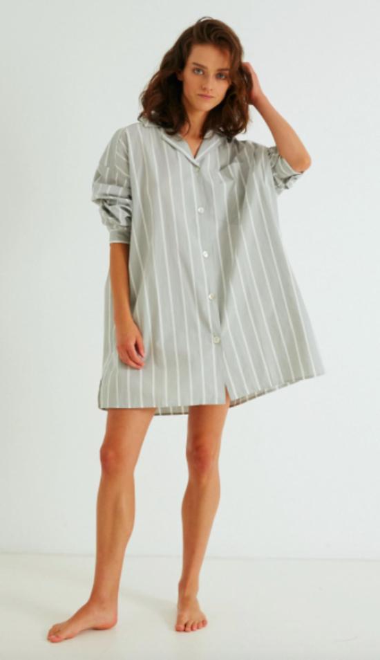  General Sleep 라운지 웨어 일반 수면 수면 셔츠 라운지 스카이 스트라이프