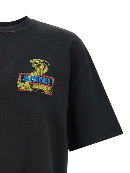  아미리 반팔 티셔츠 크리스탈 코브라 티셔츠 블랙 - AMIRI