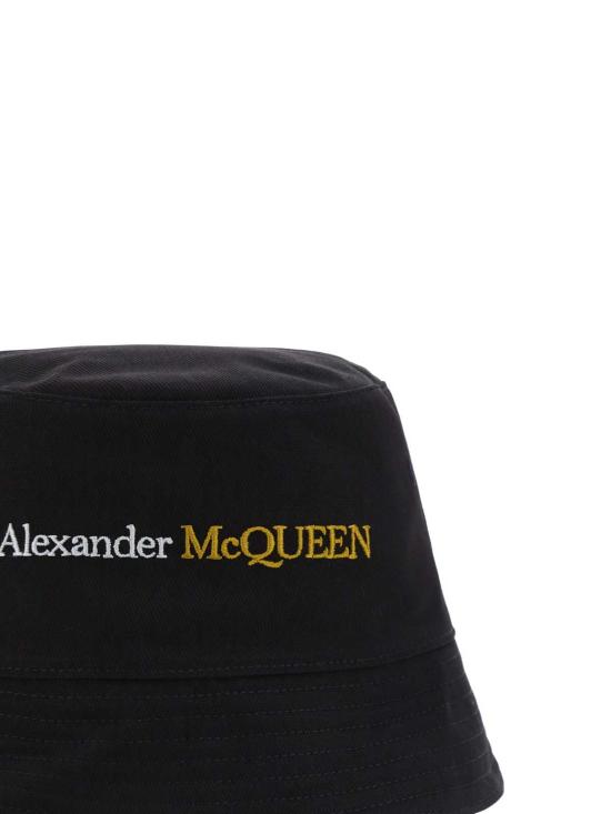  알렉산더 맥퀸 모자 로고 버킷햇 블랙/골드 - ALEXANDER MCQUEEN