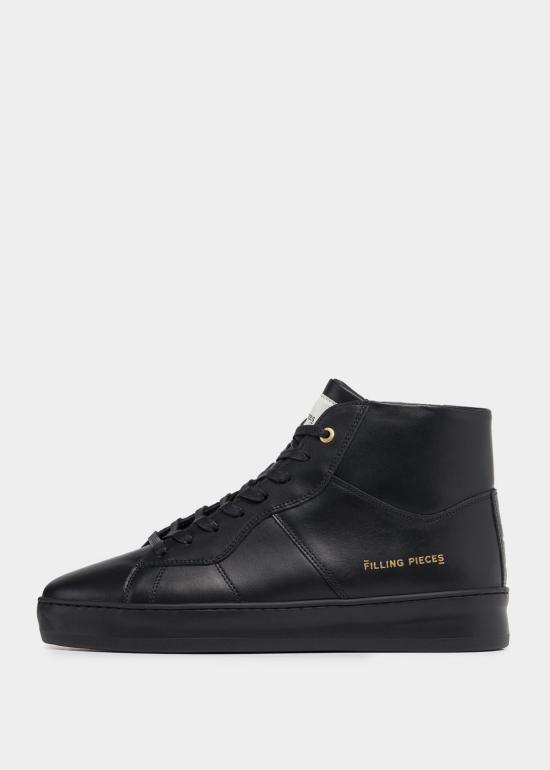  필링피스 스니커즈 필링 피시스 미드 플레인 코트 슈즈 블랙 - FILLING PIECES