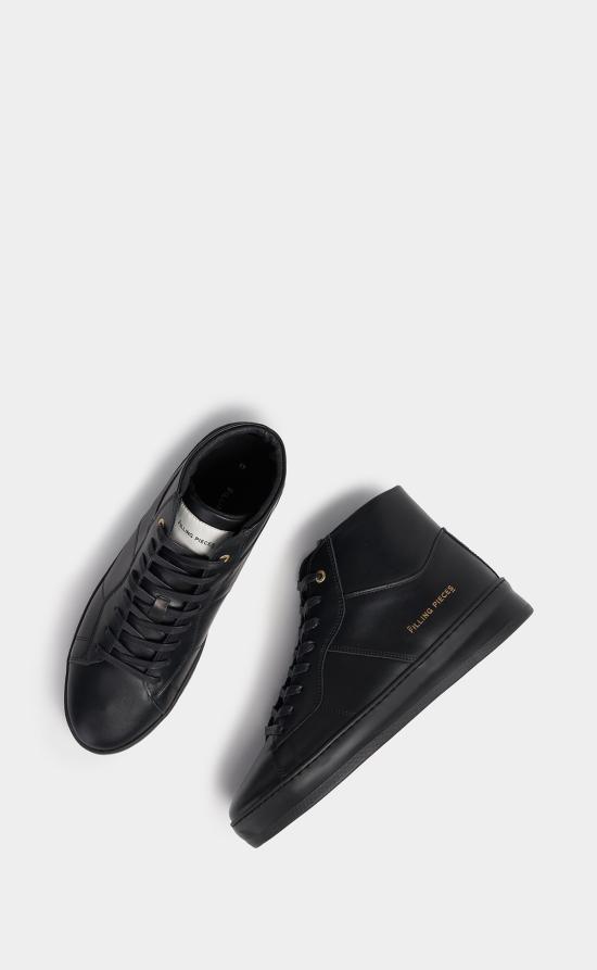  필링피스 스니커즈 필링 피시스 미드 플레인 코트 슈즈 블랙 - FILLING PIECES
