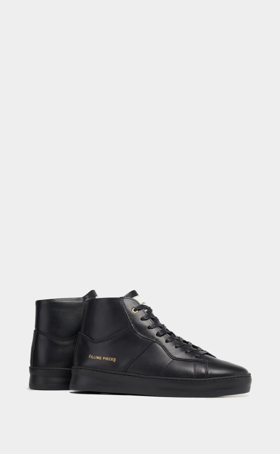  필링피스 스니커즈 필링 피시스 미드 플레인 코트 슈즈 블랙 - FILLING PIECES