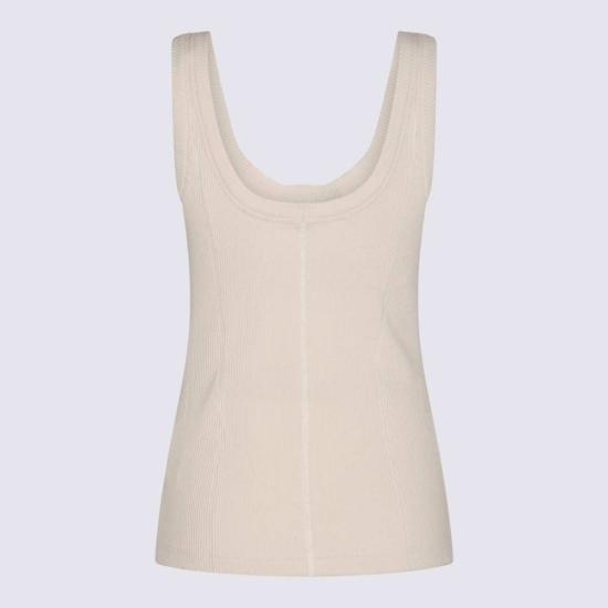  보테가베네타 민소매 티셔츠 보테가 베네타 코튼 탑 씨솔트 - BOTTEGA VENETA