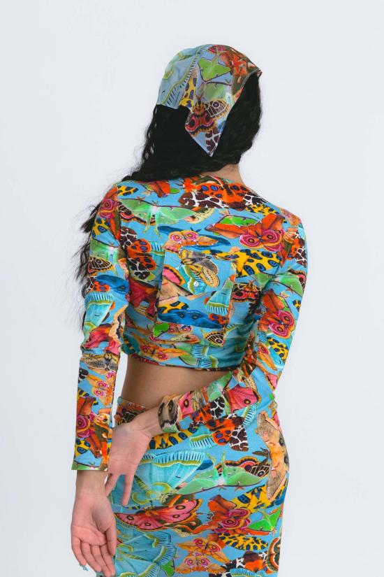  아바카시 모자 실크 시폰 타이 반다나 - ABACAXI