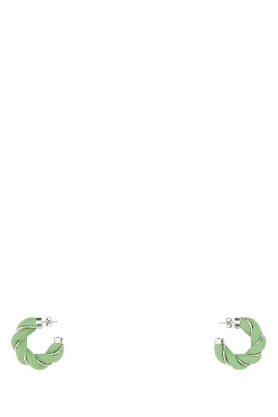  보테가베네타 이어링 보테가 베네타 파스텔 그린 나파 가죽 및 925 실버