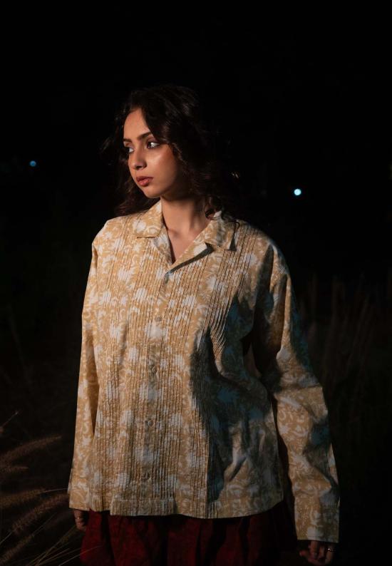  IKKIVI 셔츠 이키비 키로 쿠바 칼라 셔츠 베이지 - IKKIVI