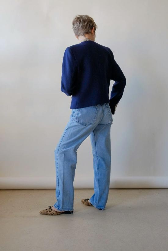  라장스 수트 자켓 더블 브레스티드 블레이저 네이비 - L'AGENCE