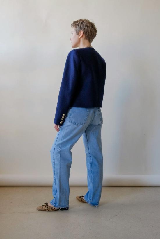  라장스 수트 자켓 더블 브레스티드 블레이저 네이비 - L'AGENCE