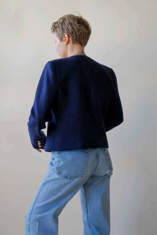  라장스 수트 자켓 더블 브레스티드 블레이저 네이비 - L'AGENCE