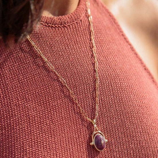  자하바 목걸이/팬던트 스피닝 루비 펜던트 골드 - ZAHAVA