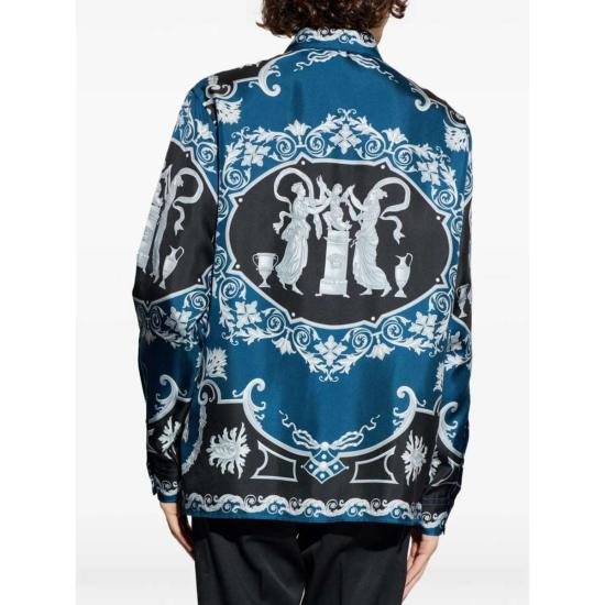  베르사체 긴팔 셔츠 영웅의 전당  (블루/블랙) - VERSACE