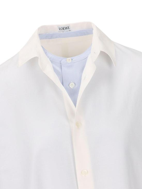  로에베 블라우스 더블 레이어드 셔츠 드레스 화이트/블루 - LOEWE