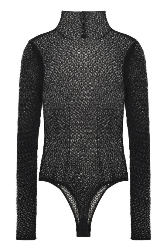  케이트 바디수트 티셔츠 Khaite Fena 레이스 바디수트 블랙 - KHAITE