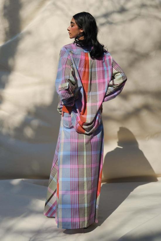  Abacaxi 셔츠 아바카시 체크무늬 카고 포켓 셔츠 아이스크림 - ABACAXI