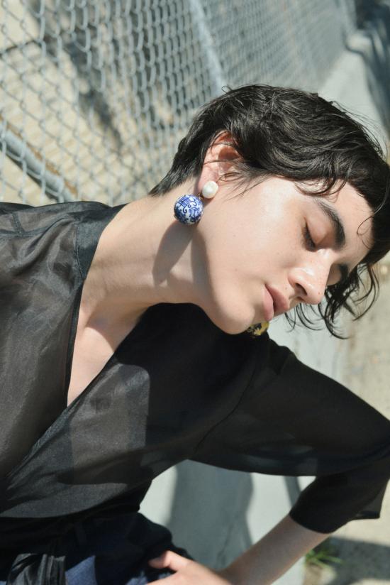  수브니어 이어링 Svnr 핸드메이드 징더전 귀걸이