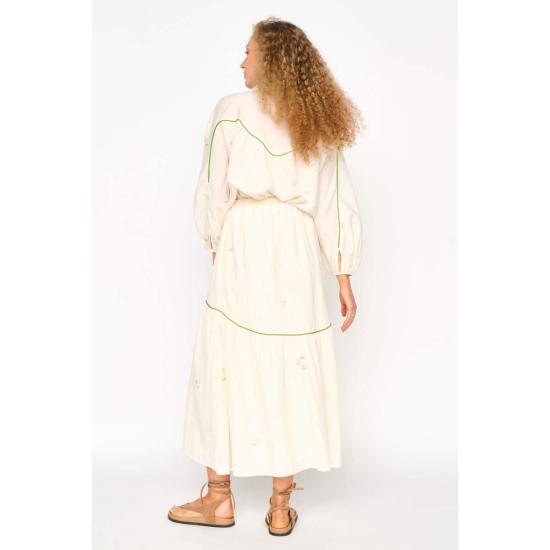  머스 롱 스커트 Mirth 브라이튼 스커트 Lime Jamdani - MIRTH