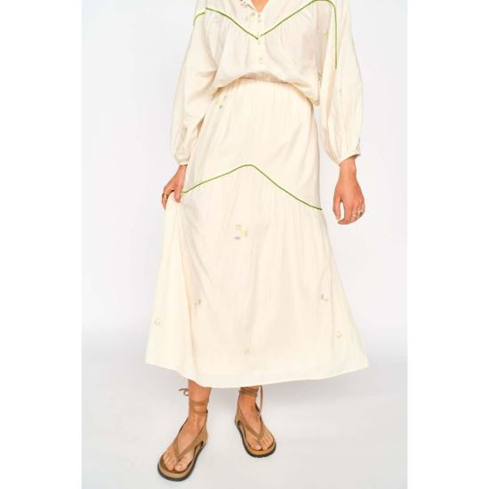  머스 롱 스커트 Mirth 브라이튼 스커트 Lime Jamdani - MIRTH