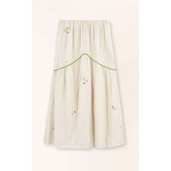  머스 롱 스커트 Mirth 브라이튼 스커트 Lime Jamdani - MIRTH