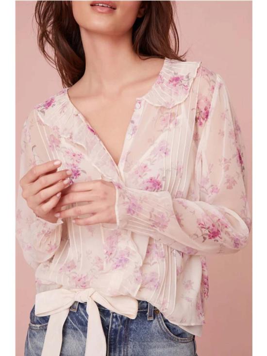  러브쉐이크팬시 블라우스 러브쉑 팬시 리조 시폰 플로럴  웜 핑크 클라우드