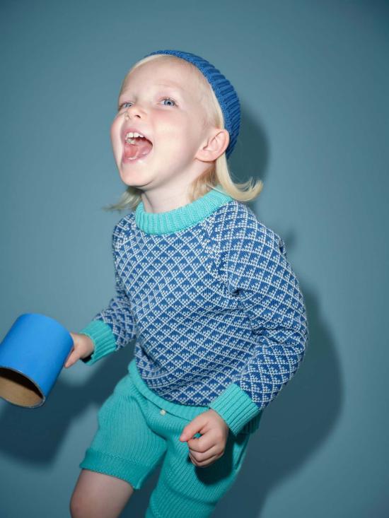  [키즈] Vild House of Little 쇼츠/버뮤다 키즈 빌드 하우스 오브 리틀 오가닉 코튼 노르딕 니트 반바지 - OTHER BRANDS