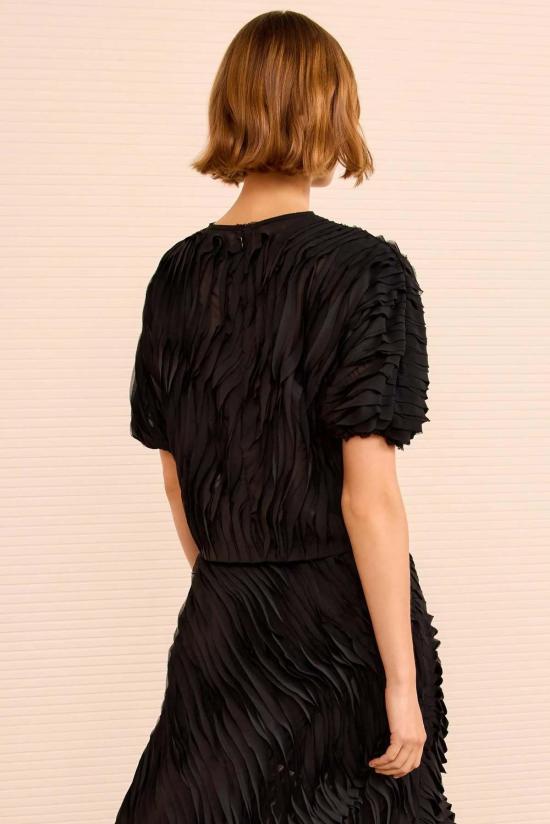  울라 존슨 블라우스 Ulla Johnson Vayda S/S 탑 느와르 - ULLA JOHNSON