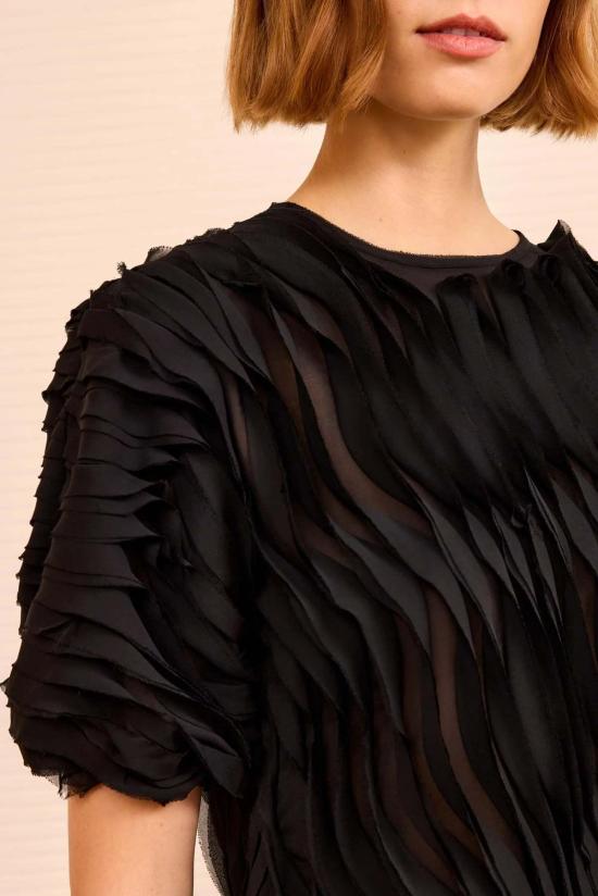  울라 존슨 블라우스 Ulla Johnson Vayda S/S 탑 느와르 - ULLA JOHNSON