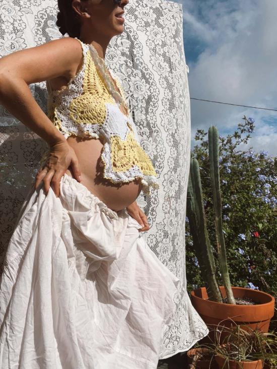  핀 앤 레이 민소매 티셔츠 핀앤레이 크로셰 니트 나비 탱크탑 - FIN AND RAY