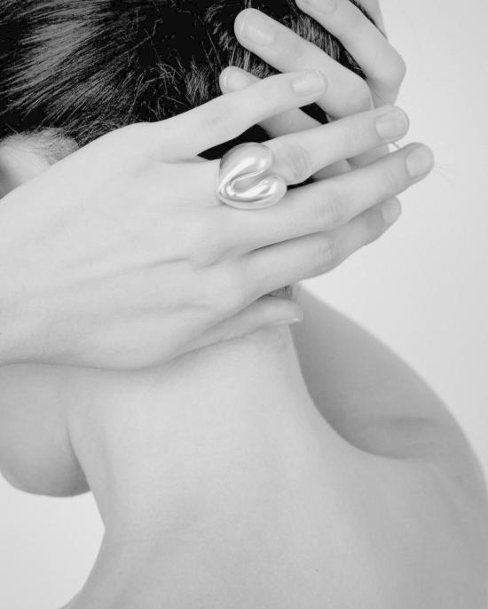  아니카 이네즈 반지 오픈 하트 링 실버/골드