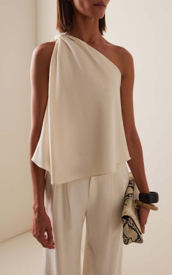  슬론 블라우스 원숄더 탑 아이보리