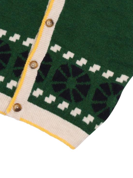  [키즈] 보보쇼즈 풀오버 키즈 보보 초시스 칼레이도스코프 자카드 가디건 그린 - BOBO CHOSES