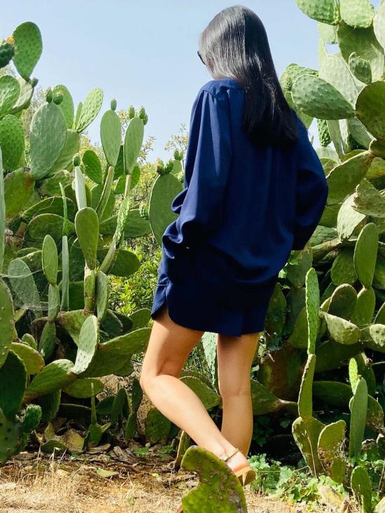  Yesaet 셔츠 예사엣 베주 셔츠 네이비