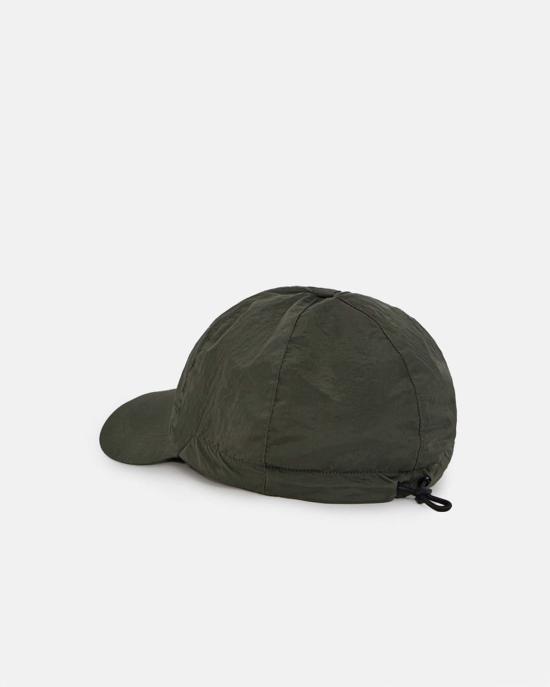  스톤 아일랜드 모자 나일론 메탈 인 에코닐 베이스볼 캡 머스크 그린 - STONE ISLAND