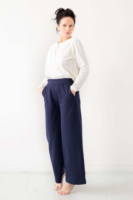  살루아 란제리 긴팔 티셔츠 피마 코튼 헨리 - SALUA LINGERIE