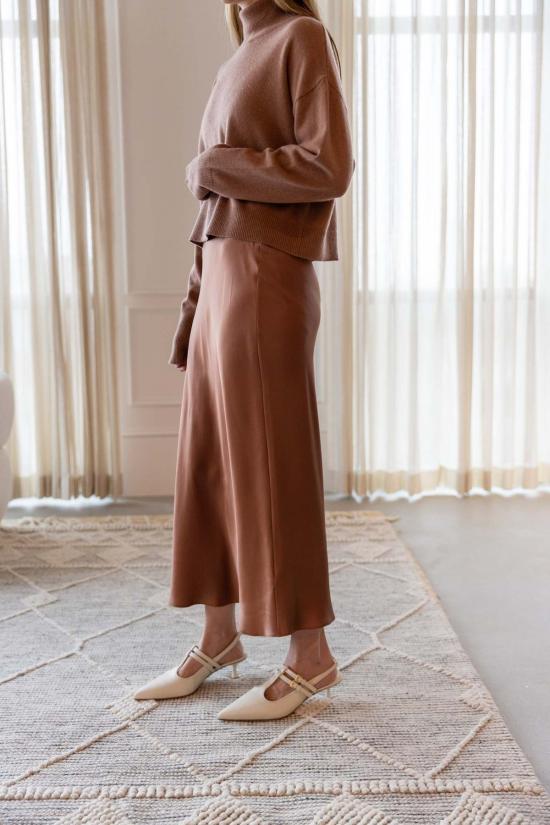  사블린 미디 스커트 미란다 B 스캘럽 트림 바이어스컷 풀온 스커트 - SABLYN