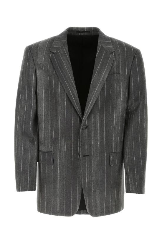  베르사체 수트 자켓 자수 울 블레이저 블랙