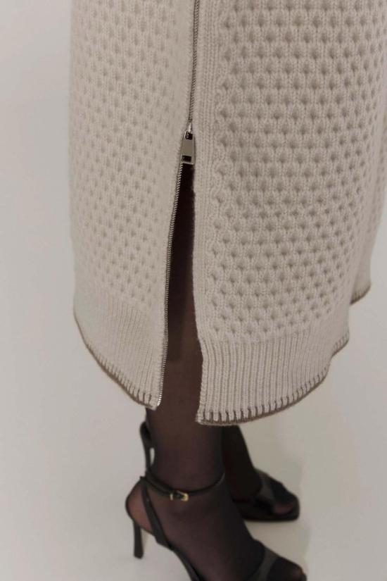  Santicler 코트 산티클러 보이어 인조 모피 및 울 스웨터  라떼 - OTHER BRANDS