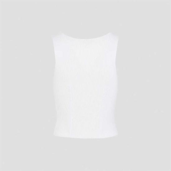  알라이아 민소매 티셔츠 Alaia Alaa 코르셋  Blanc Naturel - ALAIA