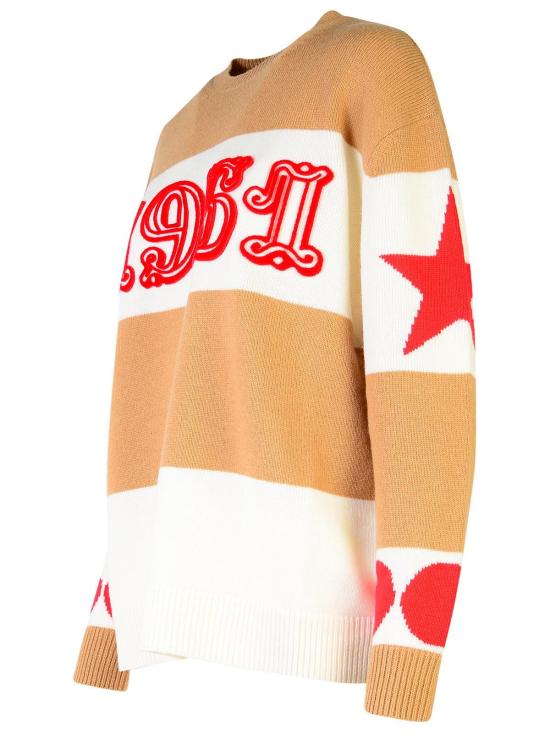  막스마라 스웨터 막스 마라 디르체 자수 울 블렌드 오버사이즈  브라운 - MAX MARA