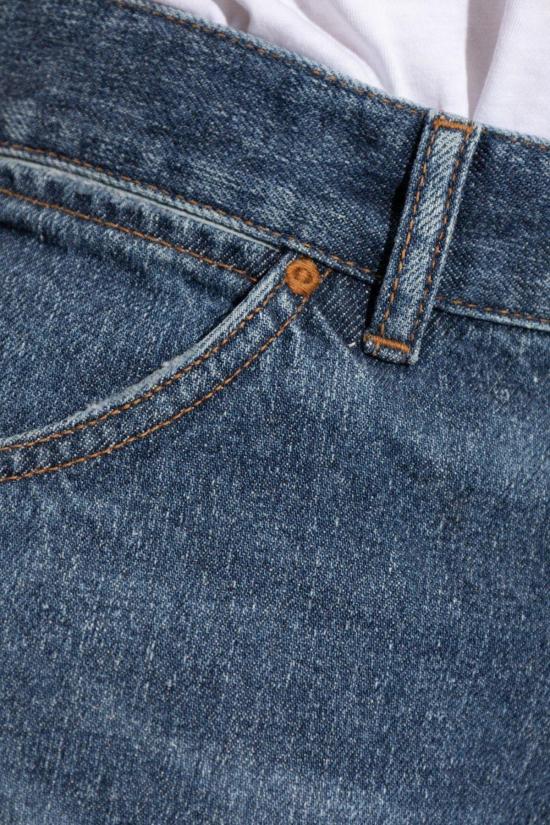  끌로에 데님 팬츠 로고 자수 와이드 레그 진 블루 - CHLOE