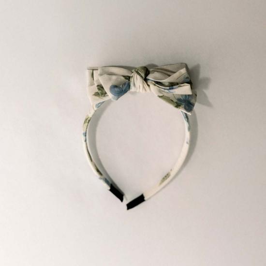  [키즈] Piper&Cloth 헤어 액세서리 Three Little Bows Headband Fleurs Bleues - PIPER&CLOTH