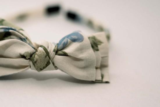  [키즈] Piper&Cloth 헤어 액세서리 Three Little Bows Headband Fleurs Bleues - PIPER&CLOTH